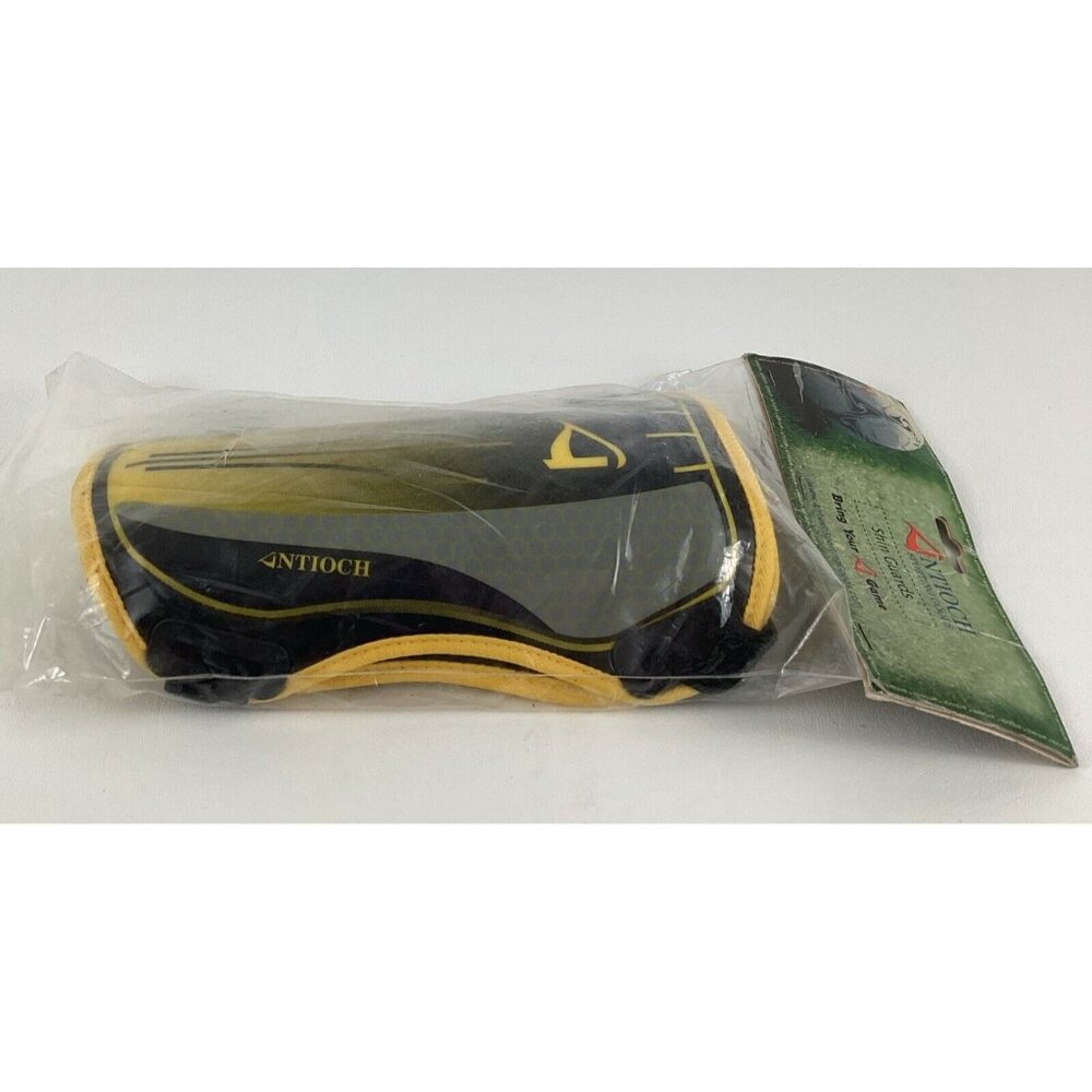 Soccer Shin Guards Adult Dual Strap 9"  Yellow  New Antioch - Picture 3 of 7